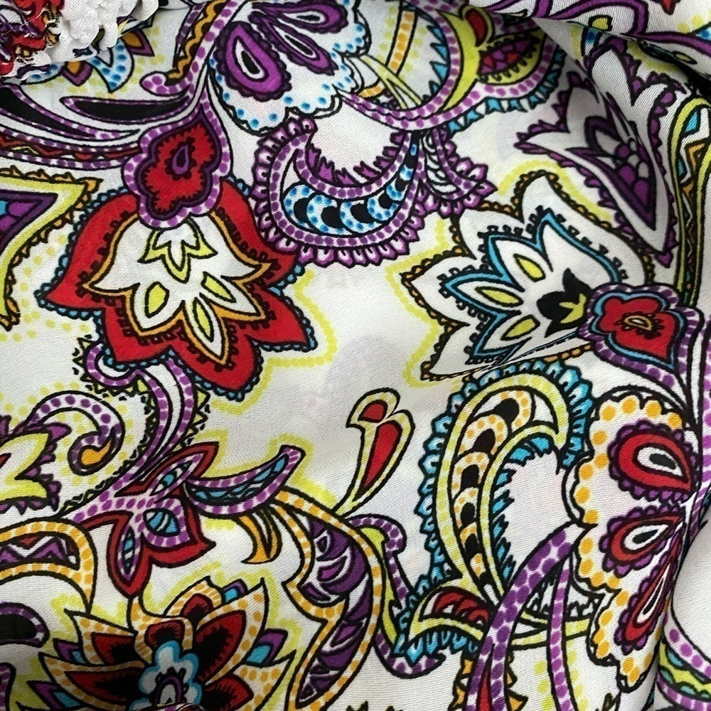 Banana republic Boho multicolor ruffle dress with tassels size large - Picture 6 of 11